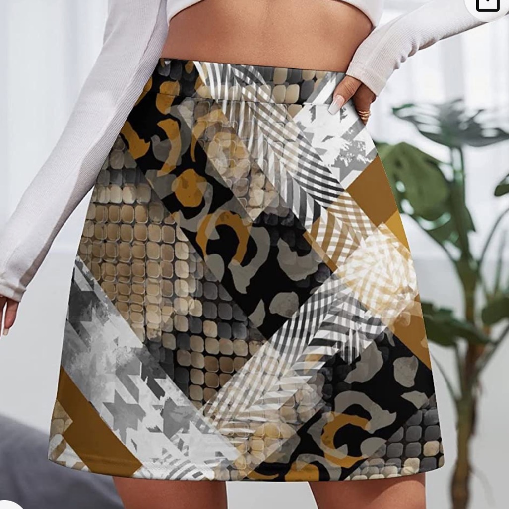 Multi Pattern Mini Skirt